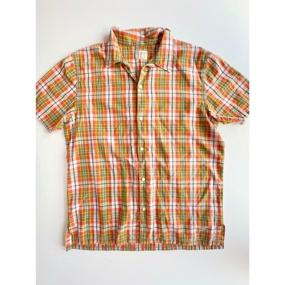 NUDIE Brandon Madras Check Cotton Short Sleeve Button Down Shirt, Size XL - Picture 3 of 15